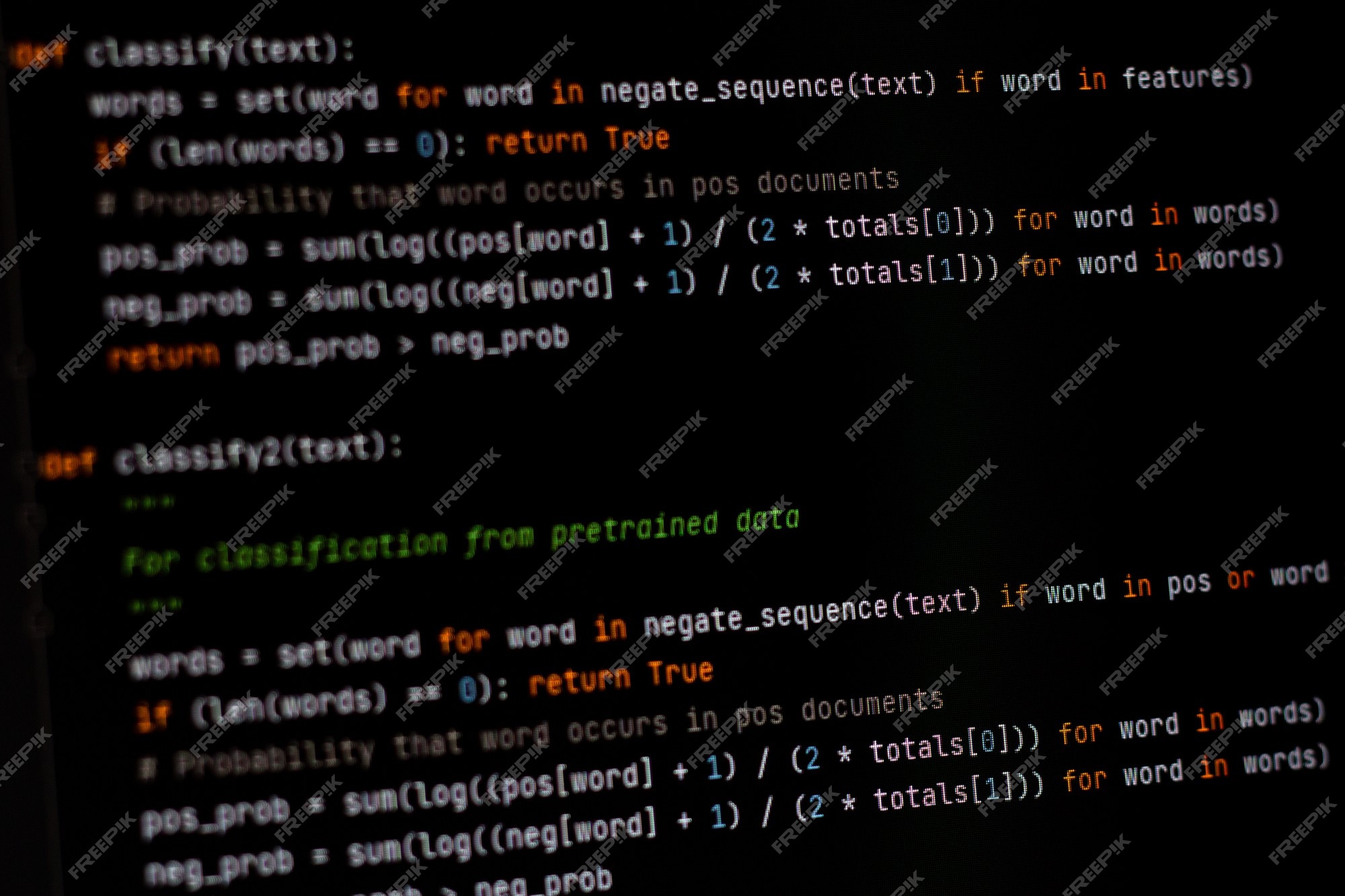 Software or Programing Code Display Close Up. Use for Tech