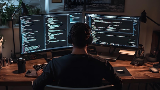 developer using a code editor with dark theme modern coding environment efficient web development tools
