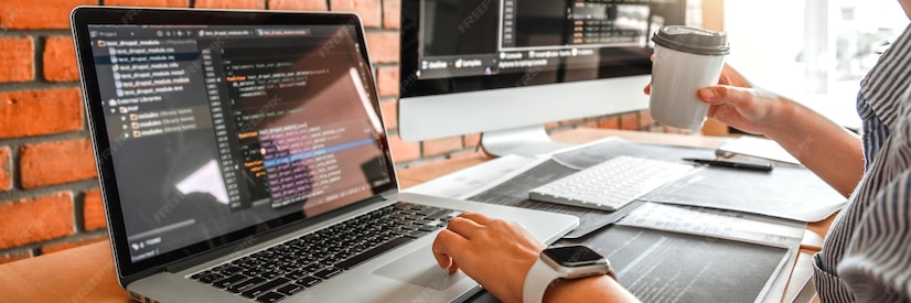 Premium Photo | Developing programmer reading computer codes ...