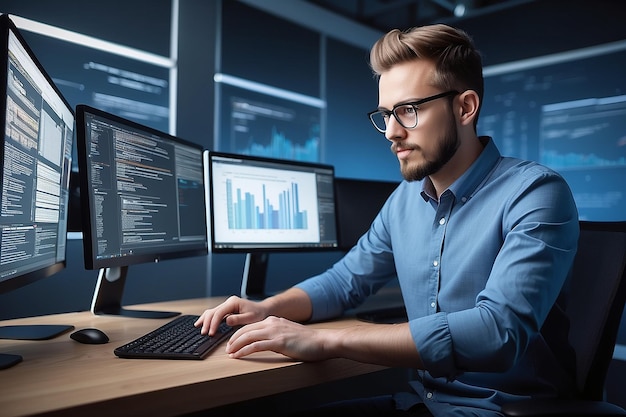 developing programming and coding technologies website design programmer working in a software dev