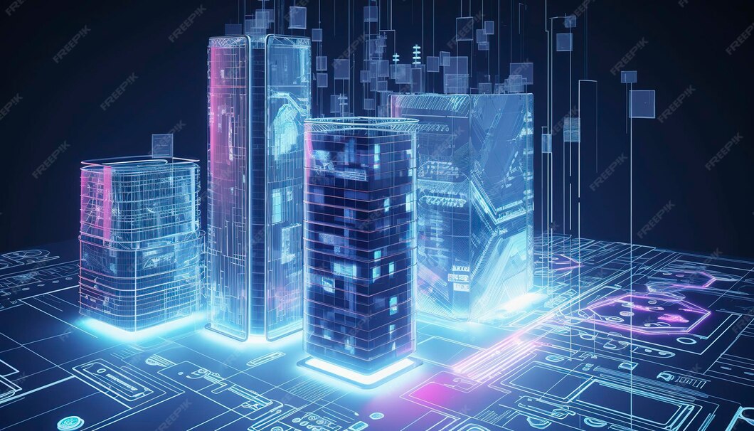 スマート ビルディングのアーキテクチャ コンピューター システムの開発 ai 制御を使用した現代の建築建設の設計 人工知能によるスマート