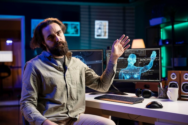 deviant ai superintelligence enslaving its creator controlling his limbs