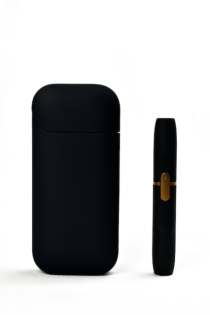 A device to heat tobacco. e-cigarette on a white background