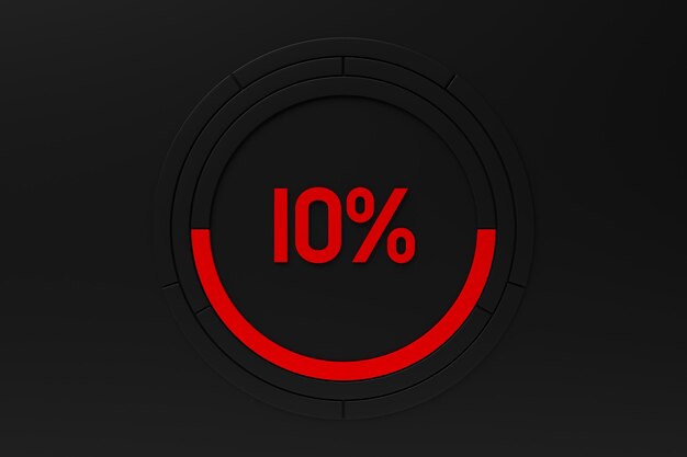 Photo device for measuring intensity round panel with scale on a black background 3d illustration