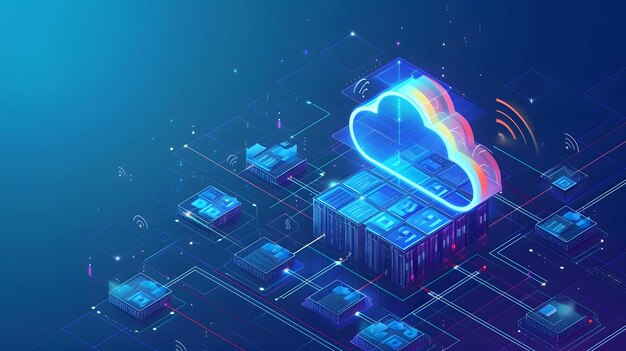 Photo devices connected in digital cloud in data center via internet