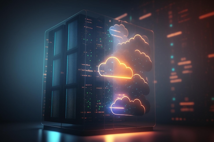 Photo devices connected to storage in the data center tablet phone home devices with an online cloud technology computing generative ai