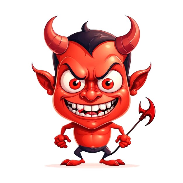 Devil Cartoon Character Illustration On White Background