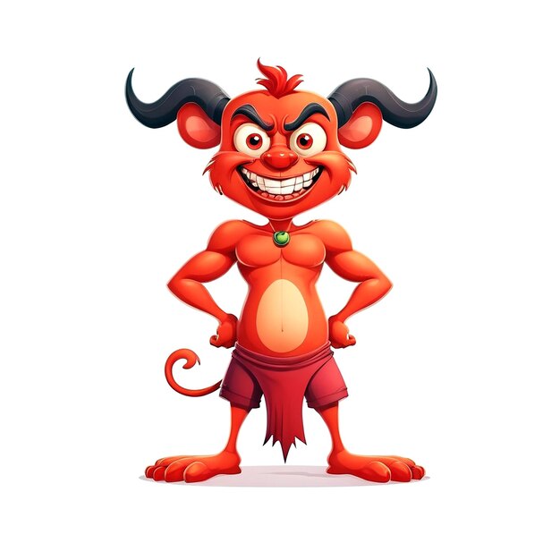 Photo devil cartoon character illustration on white background