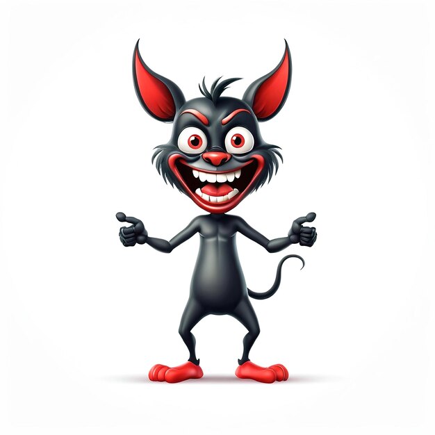 Foto devil cartoon personage illustratie op witte achtergrond