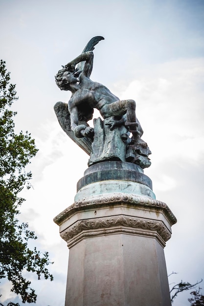 devil figure, bronze sculpture with demonic gargoyles and monsters