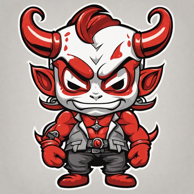 Foto devil mascot illustrazione di un personaggio dei cartoni animati