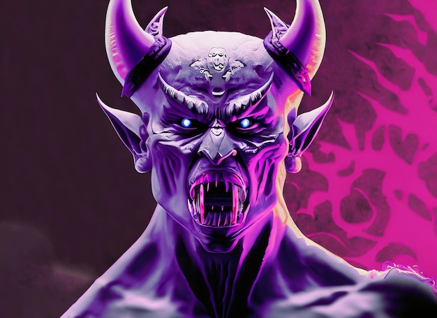 devil of purple color red