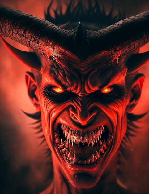 写真 悪魔 サタン 悪魔 ルシファー 地獄の怪物 スーパー怒り スーパー恐ろしい ホラー 恐ろしい