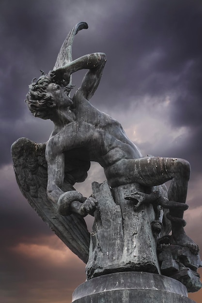 Devil sculpture in madrid, spain