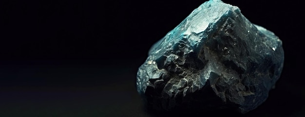 Devilline is a rare precious natural stone on a black background AI generated Header banner mockup