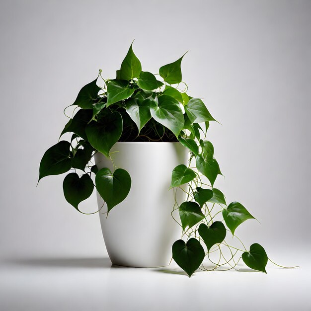 Devils ivy plant in white pot isolated on white background ai generative