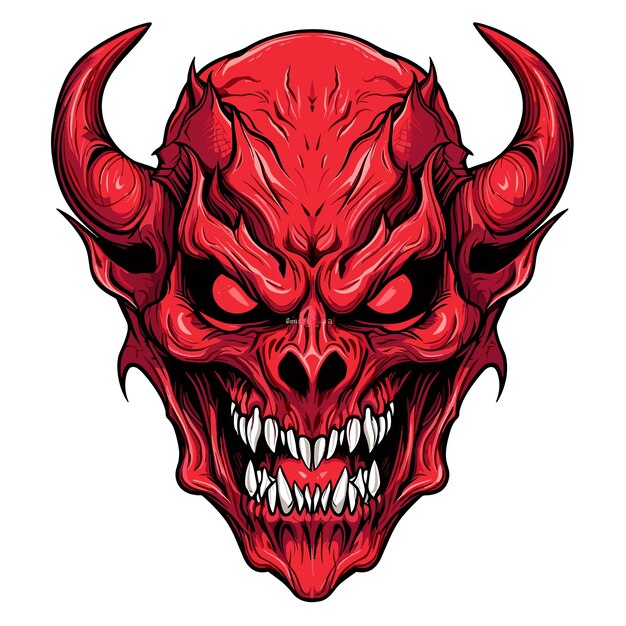 Photo devils skull in vector pop art style