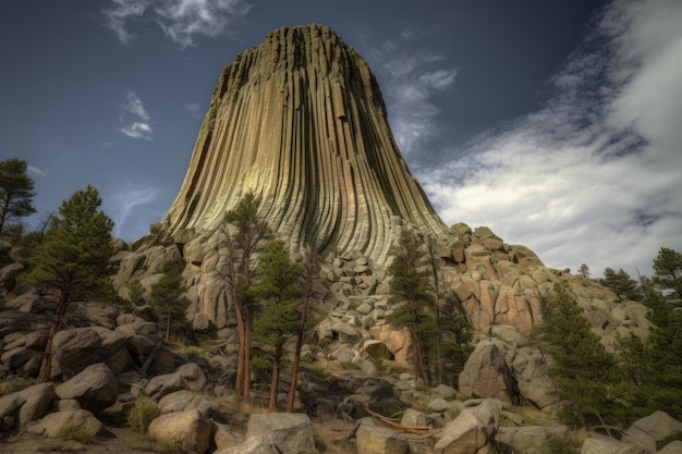 Photo devils tower travel rock nature generate ai