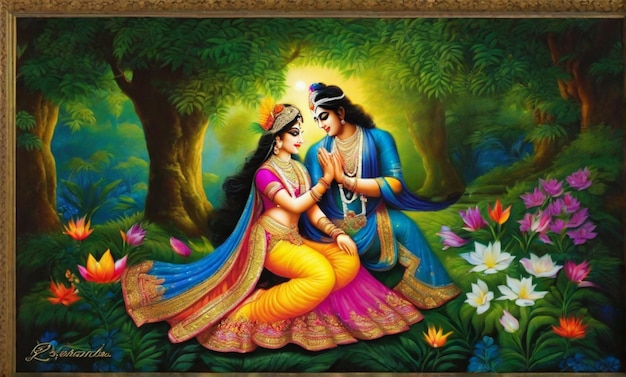 Photo devine lovestory of shree krishna and radha