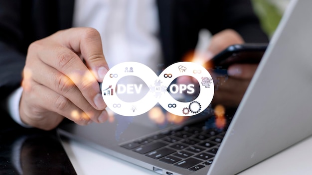 Photo devops methodology development operations agil programming technology concept