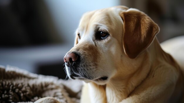 A devoted Labrador Retriever with a loving expression representing loyalty and warmth AI generated illustration