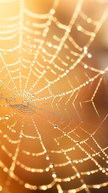 dew drops on a spider web