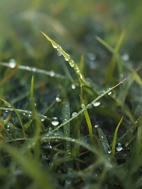 Photo dew wet grass