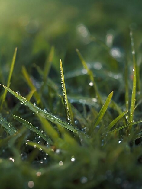 Photo dew wet grass