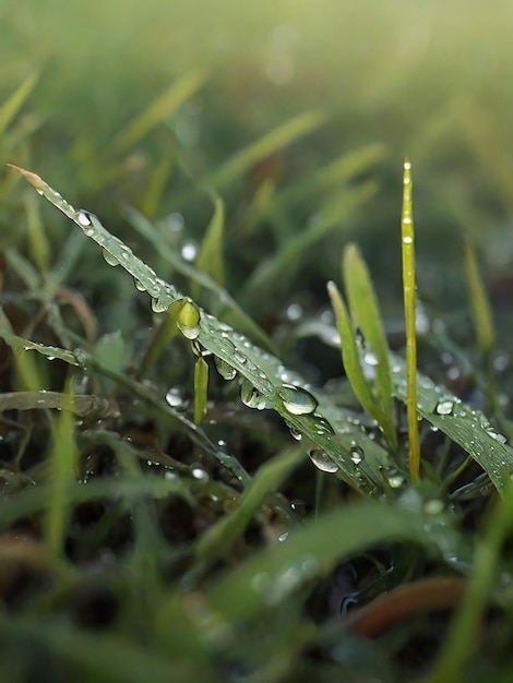 Photo dew wet grass