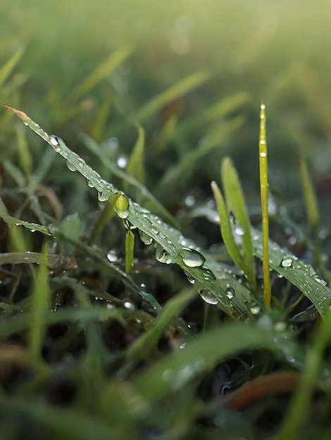 写真 露の湿った草