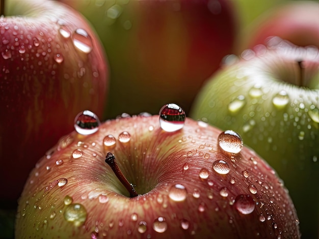사진 사과 의 표면 에 있는  ⁇ 방울