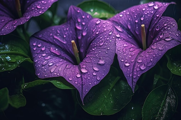 Photo dewkissed purple blossoms