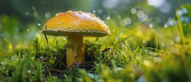 DewKissed Toadstool in Morning Light