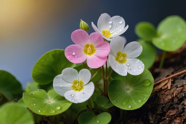 Photo dewkissed wildflowers at dawn