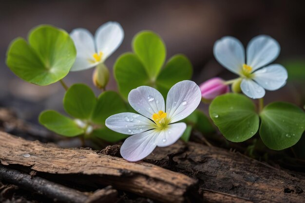 Photo dewkissed wildflowers at dawn