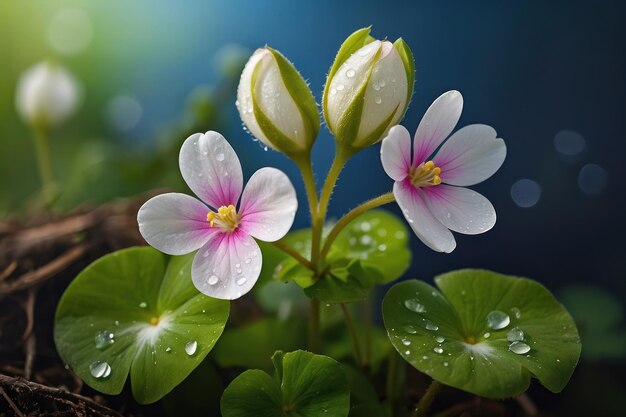 Photo dewkissed wildflowers at dawn