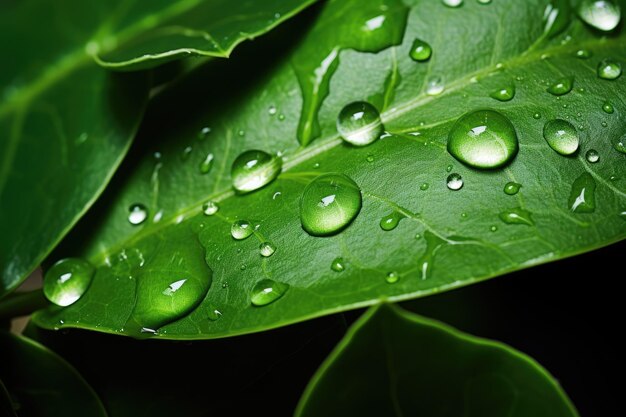 Dewy green foliage