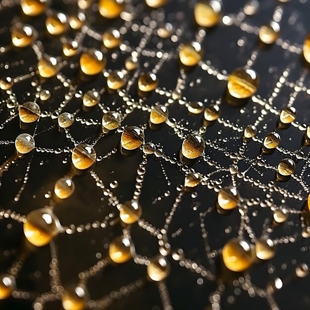 Photo dewy spider web texture