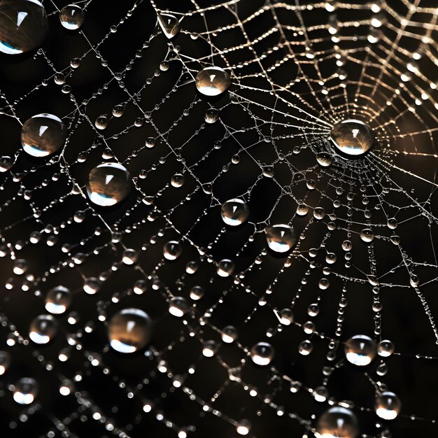 Photo dewy spider web texture