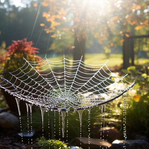 Photo dewy trails of wonder