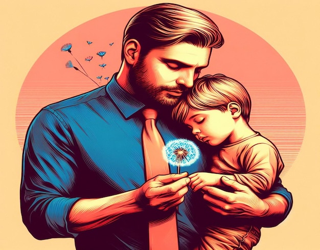 Deze 3D-illustratie is ontworpen voor Happy Fathers day