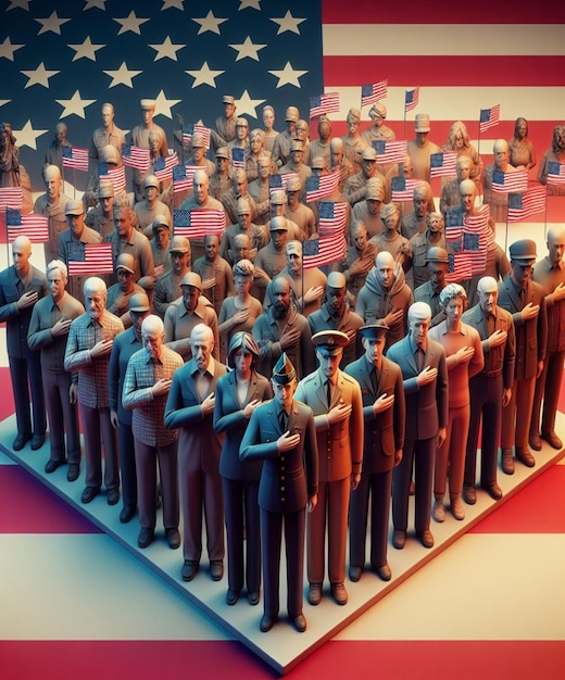 Foto deze 3d-illustraties zijn gemaakt voor verschillende amerikaanse evenementen, waaronder het memorial day-evenement.