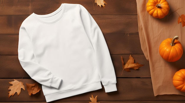 Foto deze blanke witte sweatshirt sjabloon is perfect voor het adverteren van uw kledinglijn de hoge kwaliteit stof en subtiele schaduw effect maken het een opvallende keuze