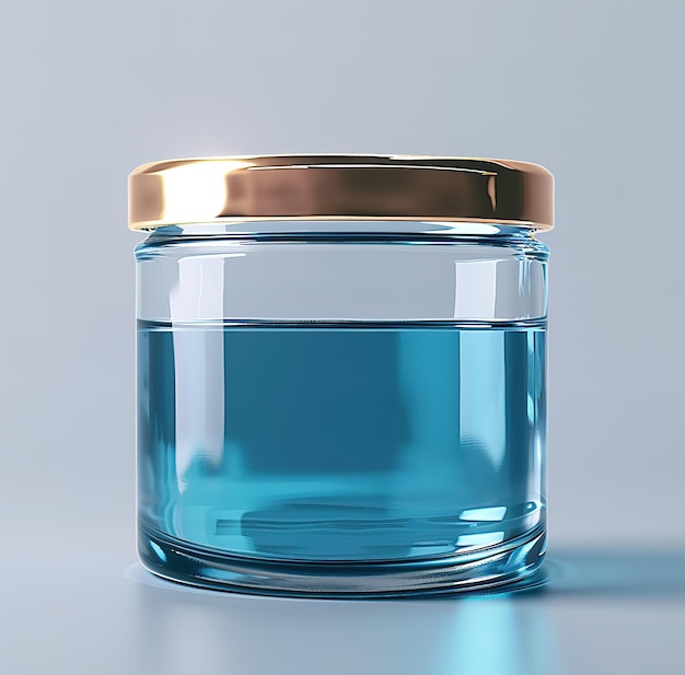 Deze elegante kristalheldere cosmetische pot met gouden deksel is een luxe container voor cosmetica en huidverzorgingsproducten die design en kwaliteit uitstraalt