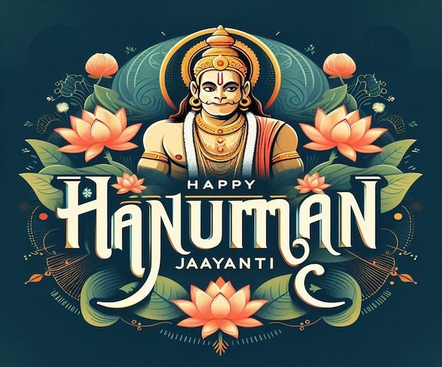 Deze illustratie is gegenereerd voor de hindoeïstische mythologische gebeurtenis Hanuman Jayanti