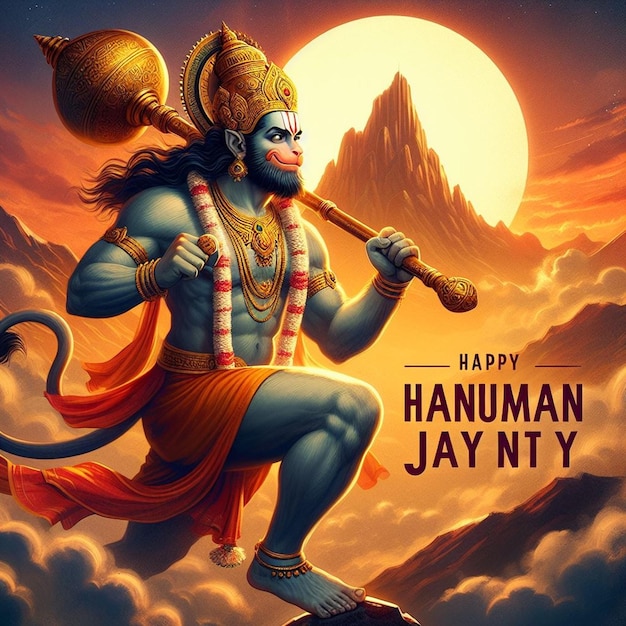 Foto deze illustratie is gegenereerd voor de hindoeïstische mythologische gebeurtenis hanuman jayanti