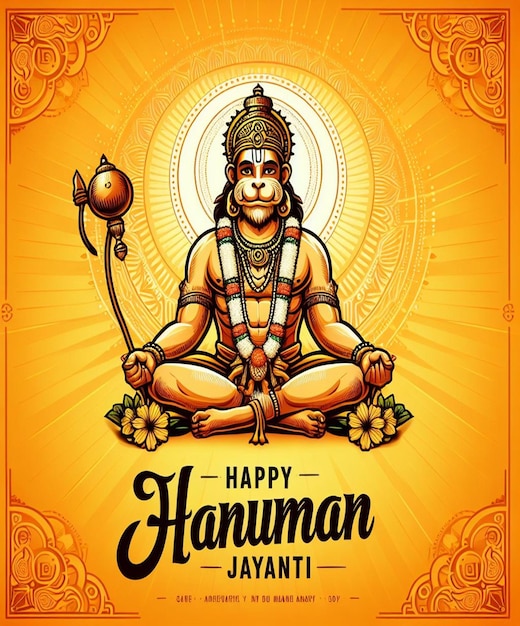 Foto deze illustratie is gegenereerd voor de hindoeïstische mythologische gebeurtenis hanuman jayanti