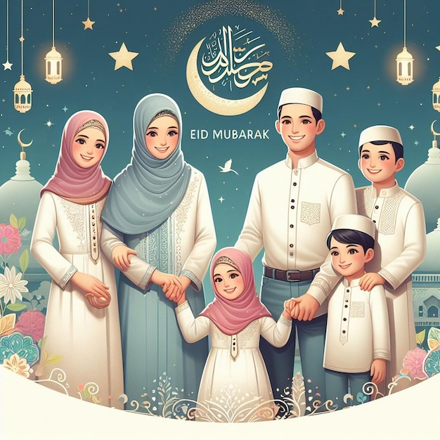 Deze illustratie is gemaakt voor Eid al Fitr Eid al Adha en Mahe Ramadan