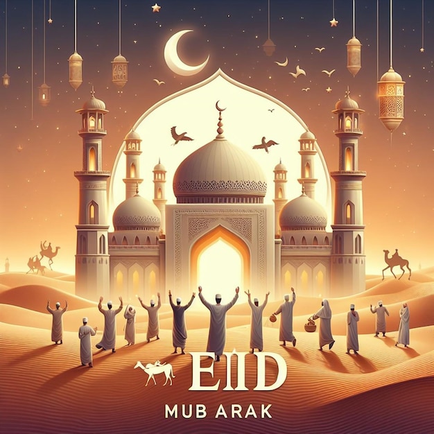 Deze illustratie is gemaakt voor Eid ul Fitr Eid ul Adha en Mahe Ramadan