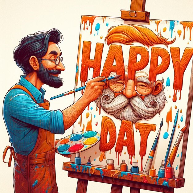 Deze prachtige 3D-illustratie is gegenereerd voor Word Art Day